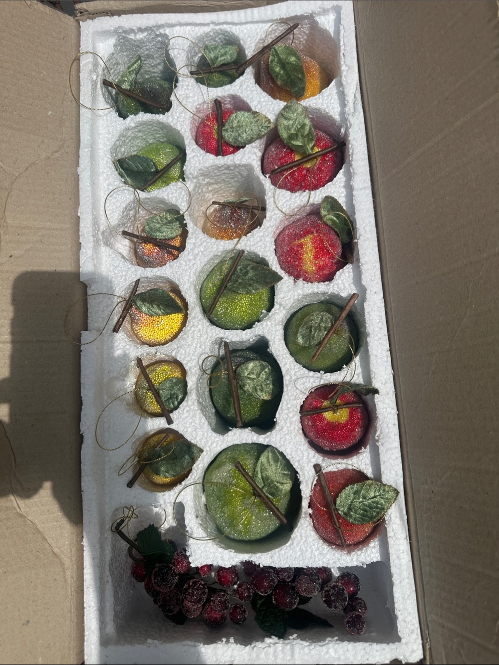 Decorative Beaded 21 Pc Varied Fruit Set (NiB)